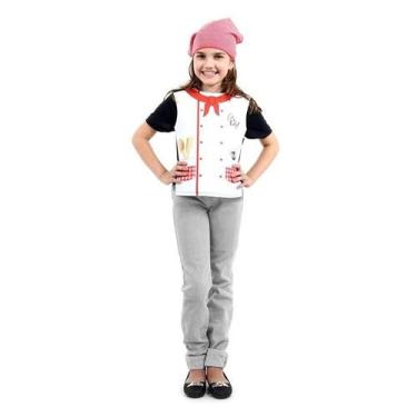 Imagem de Fantasia Chefe Cozinha Infantil Kit Peitoral e Touca - Sulamericana, Ú