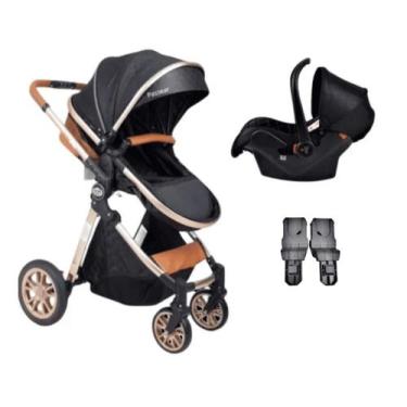 Imagem de Carrinho de Bebê Europeu Duo 3 em 1 Ares Plus Preto -Passear