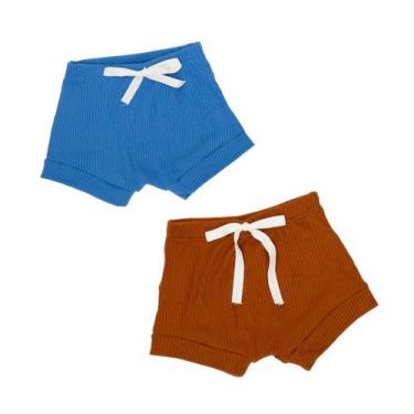 Imagem de Kit 2 Bermudas Shorts Curto Tapa Fraldas Bebê Baby Unissex - Fofotinho