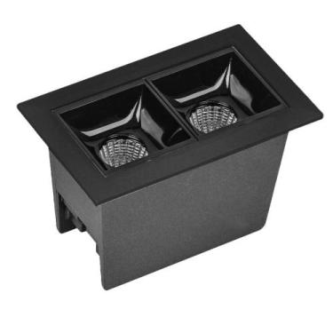 Imagem de Spot Embutir Pro Soul 2 Focos Recuado 4W 2700K Luz Amarela Preto Opus 