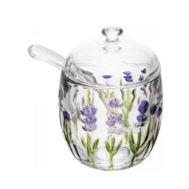Imagem de Açucareiro De Cristal Com Colher Lavanda 180ml -Lyor