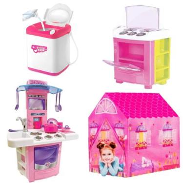 Imagem de Brinquedo Lavanderia C/ Big Cozinha Fogão Barraca Princesa - DM Toys