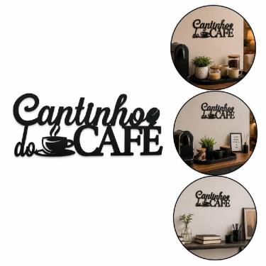 Imagem de Placa Decorativa Cantinho do Café Rústica Redonda 26cm em MDF para Cozinha Área Gourmet