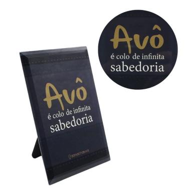 Imagem de Plaquinha Decorativa de Vidro Avô É Colo de Infinita Sabedoria 12x8cm Transparente Zonacriativa