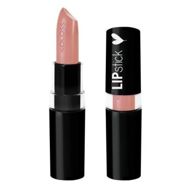 Imagem de Batom Nude Claro Cor 185 Flamingo Cremoso Rosado Lipstick Koloss 3,5g