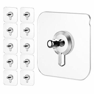 Imagem de Kit 10 Gancho Adesivo Suporte Parafuso Multiuso, Pendurar Na Parede Az