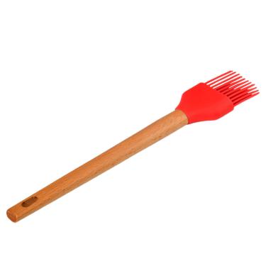 Imagem de Pincel de Silicone com Cabo Madeira Ginger Cazza Vermelho