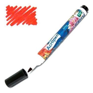 Imagem de Acrilpen Caneta para Tecido 507 Vermelho Fogo Acrilex