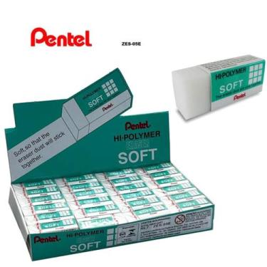 Imagem de Borracha Pentel HiPolymer Branca Tecnica Escolar Atacado 48