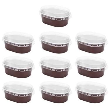 Imagem de cigemay Copos de bolo descartáveis, copos de bolo, superfície antiaderente, resistente ao calor, padaria, sobremesa, bolo, cozinha doméstica (marrom)