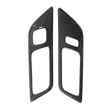 Imagem de Capa da maçaneta interna da porta, estrutura leve da maçaneta da porta interna com resistência a arranhões para substituição de modificação do carro para Ford Mustang 2015-2021(LHD)