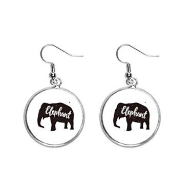 Imagem de Brinco de elefante preto e branco com pingente de orelha de animal, joia feminina