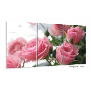 Imagem de Quadros Decorativos Flores Rosas120x60 3 peças