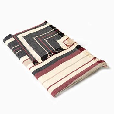 Imagem de Manta Ouro Preto 1,40m x 1,40m Algodão para Sofá, Bordô