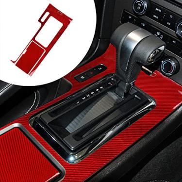 Imagem de FINMOKAL Cobertura De Acabamento Do Painel De Câmbio Central Para Ford Mustang 2009-2011 2012 2013 Adesivo Decorativo De Fibra De Carbono Vermelho