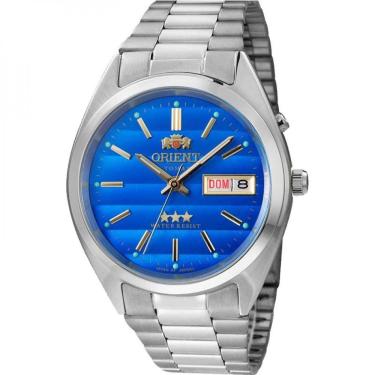 Imagem de Relogio Orient Masculino Automatico Prata Fundo Azul 469Wa3 A1sx