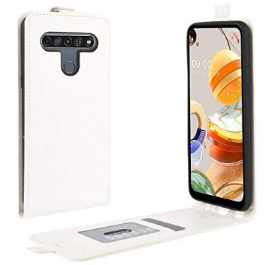 Imagem de YUNCHAO Caixa de telefone Para LG K61 R64 Texture Single Vertical Flip Capa de Proteção em Couro com Slots para Cartões e Moldura para Fotos capa para celular