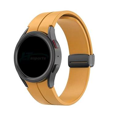 Imagem de Pulseira Silicone Fecho Magnetico Preto LTIMPORTS, compativel com Galaxy Watch 6 - Galaxy Watch 6 Classic - Galaxy Watch 5 - Galaxy Watch 5 Pro - Galaxy Watch 4 - Galaxy Watch 4 Classic (Mostarda)