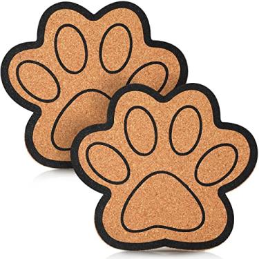 Imagem de 2 peças quadro de cortiça de pata de cachorro quadro de notas em forma de pata de cachorro quadro de cortiça quadro de lembretes quadro de avisos decorativo quadro de avisos de parede para escritório, casa cozinha