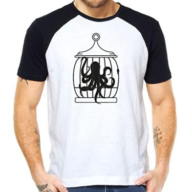 Imagem de Camiseta lula preso ladrão divertida tshirt unissex Cor:Preto com Branco;Tamanho:G
