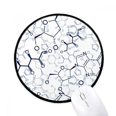 Imagem de Tapete de mouse abstrato azul estrutura molecular química desktop escritório tapete redondo para computador