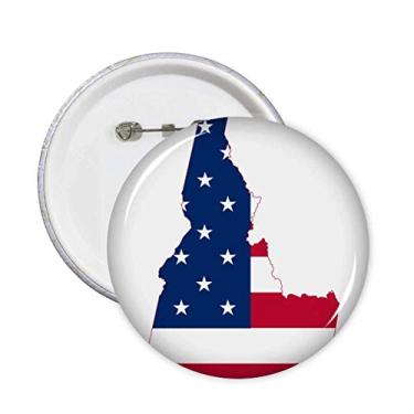 Imagem de Idaho America Mapa Estrelas Listras Bandeira Alfinetes Emblema Botão Decoração Acessório 5 peças