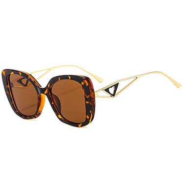 Imagem de Óculos de sol vintage olho de gato moda feminina design de luxo coração decoração óculos de sol lindos óculos coloridos uv400 óculos, chá de leopardo c4, tamanho único