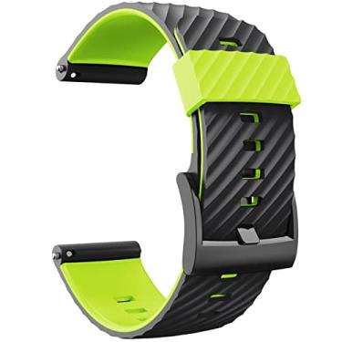 Imagem de GANYUU 24MM para Suunto 7/Suunto D5 Pulseira de substituição Silicone Sports Smart Watch Straps para Suunto 9 Baro/Sport Wrist HR Baro Pulseira (Cor: Preto Verde, Tamanho: para suunto 9)