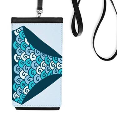 Imagem de Short de natação azul com estampa de ilustração para celular, bolso preto