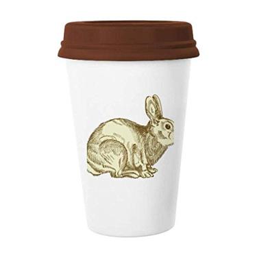 Imagem de Caneca de cerâmica para copo de cerâmica com tema de coelhinho da Páscoa
