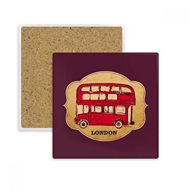 Imagem de Carimbo de guarda-chuva de Londres do Reino Unido com porta-copos quadrados, porta-copos e pedra isolante