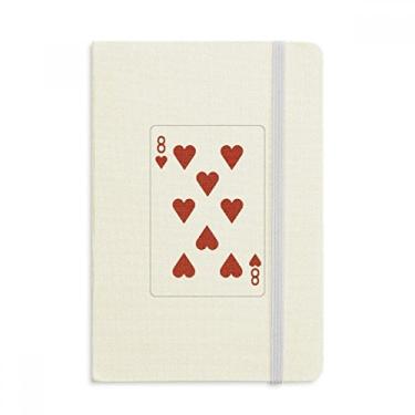 Imagem de Caderno de cartas de baralho com estampa de coração 8, capa dura de tecido, diário clássico