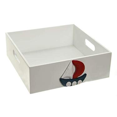 Imagem de Potinho de Mel Bandeja Lisa Barco Quarto Bebê Infantil Menino Branco