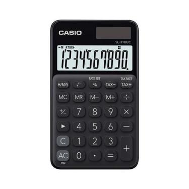 Imagem de Calculadora De Bolso Casio Sl-310Uc Preta 10 Dígitos Visor Grande Sola