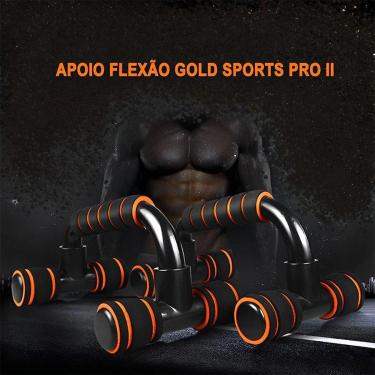 Imagem de Kit Apoio Para Flexão Gold Sports Pro II em Pvc e PP - 2 Unds Mais Uma Mesh Bag-Unissex