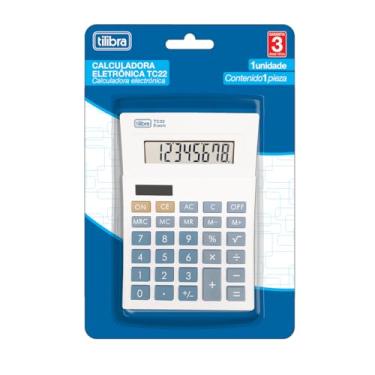 Imagem de Tilibra - Calculadora de Mesa 8 Dígitos TC22 Branca