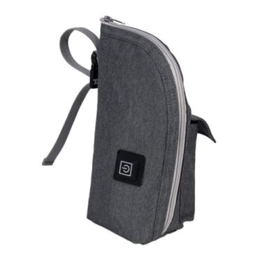 Imagem de Almencla Bolsa de mamadeira infantil, aquecedor de leite portátil para aquecimento, aquecedor de mamadeira, aquecedor de leite para casa, interior e exterior, cinza