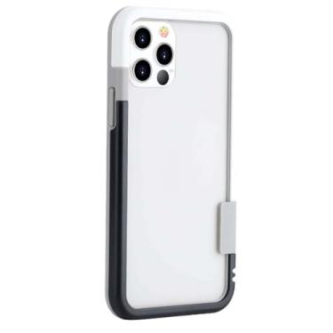 Imagem de Capa pára-choque para iPhone 15 14 13 12 Mini 11 Pro Max 7 8 Plus XS XS Max XR Borda amortecedora de cor dupla Soft tpu PC Case Cover Skin, branco preto, para iPhone 13