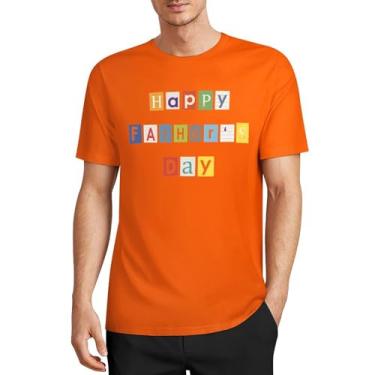 Imagem de CHAIKEN&CAPONE Camiseta 100% algodão para o Dia dos Pais, um presente premium para Dear Dad, Laranja médio, XXG