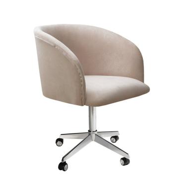 Imagem de Poltrona Atenas com Rodízio Decoração Sala de Estar Cinza Capuccino