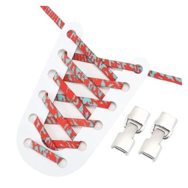 Imagem de Elastic Shoelaces Sneakers Mix And Match Colors No Tie Shoe Laces Children Adult Wide Fast Shoelaces(Lce fire lovers)