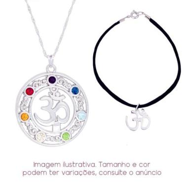 Imagem de Kit OM Chakras Colar + Pulseira - Sunshine Cristais, Prateado