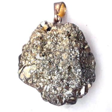 Imagem de Pingente de Pirita Pedra da Riqueza Pedra Natural 2cm - Mandala