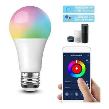 Imagem de Lampada Inteligente RGB Wifi Led Smart Google Alexa Colorida Controle 