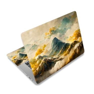 Imagem de Capa adesiva para laptop, 30.5 cm 33.3 cm 33.8 cm 35.6 cm 38.1 cm 39.1 cm 39.6 cm 39.6 cm capa de adesivo de vinil para notebook (2 almofadas de pulso incluídas), removível reutilizável, montanha mar