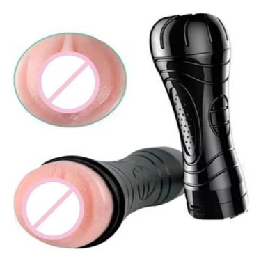 Imagem de Lanterna Texturizado Realista Cyberskin Vibrador Masculino - Papo de A