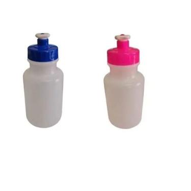 Imagem de Kit 12 Mini Garrafas Squeeze 300ml tampa rosa e azul - Lynx produções