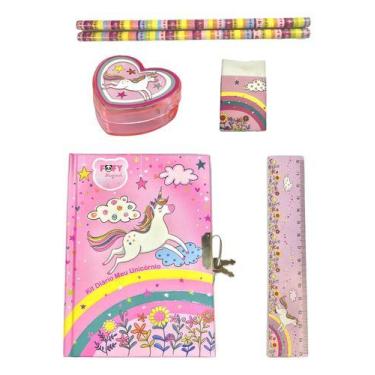 Imagem de Kit Diário Unicórnio Com Chave E Acessórios Personalizados - FOFY