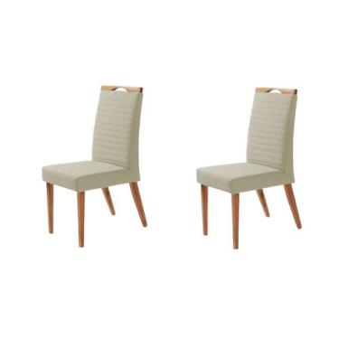 Imagem de Kit 2 Cadeiras Itália - Linho Palha - Gran Decore