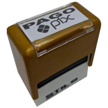 Imagem de CARIMBOS AUTOMÁTICOS PAGO PIX - MEDIDA 38x14MM - Stilo, DOURADO